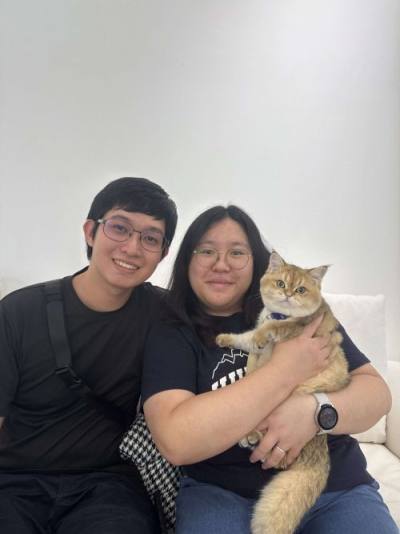 British Shorthair family with their CatzillaSG kitten in Singapore