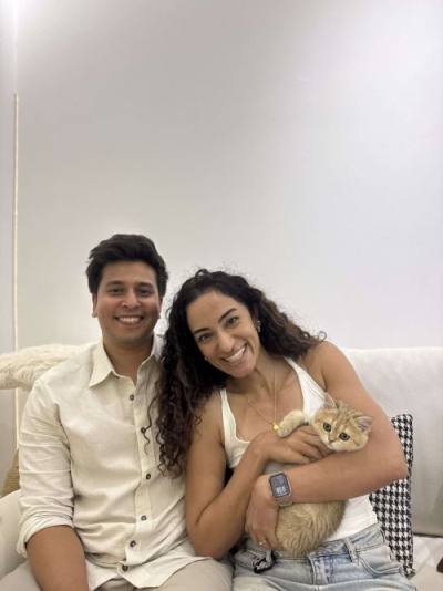 British Shorthair family with their CatzillaSG kitten in Singapore